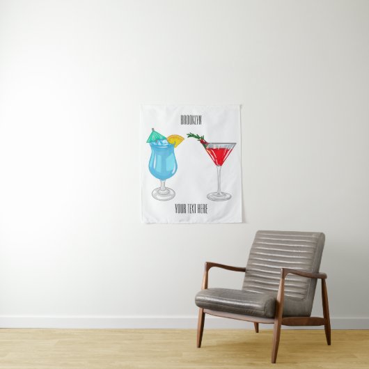 Cocktail-Cartoon Wandteppich (Beispiel)