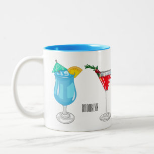Cocktail-Cartoon Zweifarbige Tasse