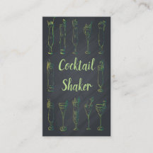 Cocktail Chalkboard Barkeeper Business Card Nebel