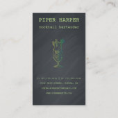 Cocktail Chalkboard Barkeeper Business Card Nebel Visitenkarte (Rückseite)