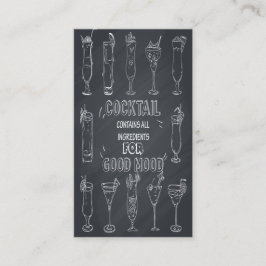 Cocktail Chalkboard Barkeeper Business Card Visitenkarte