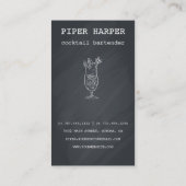 Cocktail Chalkboard Barkeeper Business Card Visitenkarte (Rückseite)
