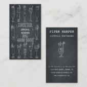 Cocktail Chalkboard Barkeeper Business Card Visitenkarte (Vorne/Hinten)