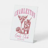 Cocktail Charleston Junggeselinnen-Abschied Sockelschild (Vorderseite)