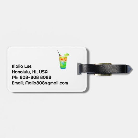 Cocktail Cheer Gepäckanhänger (Rückseite horizontal)
