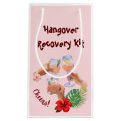 Cocktail Cheer Hibiskus Blume Palm Blätter Kleine Geschenktüte (Vorderseite)