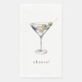 Cocktail Cheers von Watercolor Martini Serviette (Vorderseite)