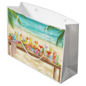 Cocktail Christmas Party for Hippo lovers Große Geschenktüte (Rückseite Schrägansicht)