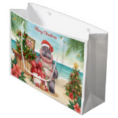 Cocktail Christmas Party for Hippo lovers Große Geschenktüte (Vorderseite Schrägansicht)