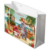 Cocktail Christmas Party for Hippo lovers Große Geschenktüte (Vorderseite Schrägansicht)