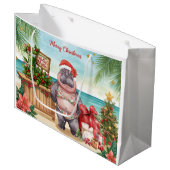 Cocktail Christmas Party for Hippo lovers Große Geschenktüte (Vorderseite Schrägansicht)