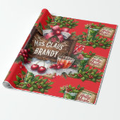 Cocktail Christmas Party with Drinks on Red Geschenkpapier (Ungerollt)