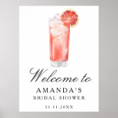 Cocktail Citrus - bridal shower welcome sign Poster (Vorne)