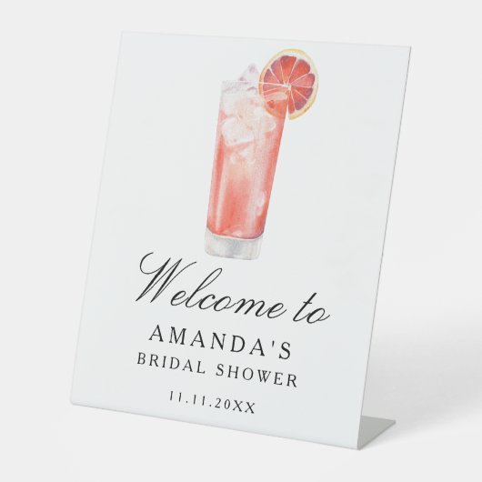 Cocktail Citrus - bridal shower welcome sign Sockelschild (Vorderseite)