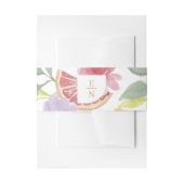 Cocktail Citrus Floral Wedding Monogram Einladungsbanderole (Vorderseite Beispiel)