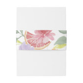 Cocktail Citrus Floral Wedding Monogram Einladungsbanderole (Rückseitenbeispiel)