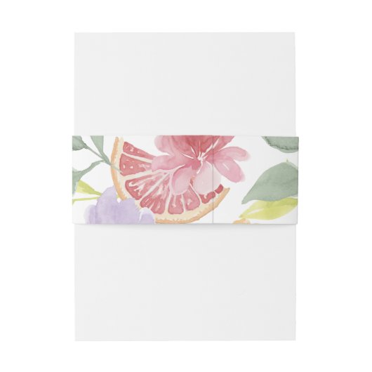 Cocktail Citrus Floral Wedding Monogram Einladungsbanderole (Rückseitenbeispiel)