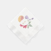 Cocktail Citrus Floral Wedding Monogram Serviette (Ecke)
