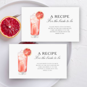 Cocktail Citrus - Rezept für die zukünftige Braut Begleitkarte