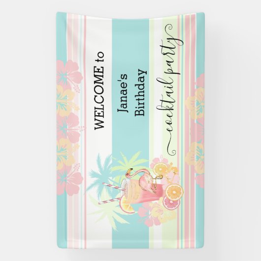 Cocktail Citrus Summer Pool Party Beach Tropical Banner (Vertikal)