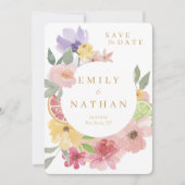 Cocktail & Citrus Watercolor Florals Save the Date (Vorderseite)