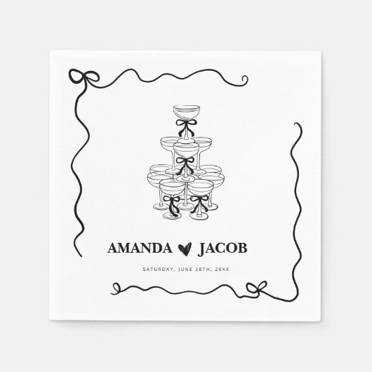 Cocktail Cocktail Cocktail im Champagner Tower Serviette (Vorderseite)