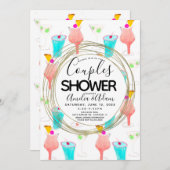 Cocktail Cocktail Muster Paare Dusche Einladung (Vorne/Hinten)