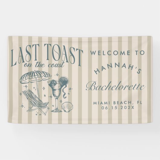 Cocktail Cocktail Party Navy Banner (Horizontal)