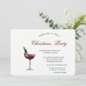 Cocktail Cocktail Rote Weihnachten Party Einladung (Stehend Vorderseite)