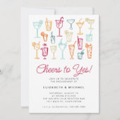 Cocktail der Einsatzpartei Moderne Hand Zeichnend Einladung (Vorderseite)