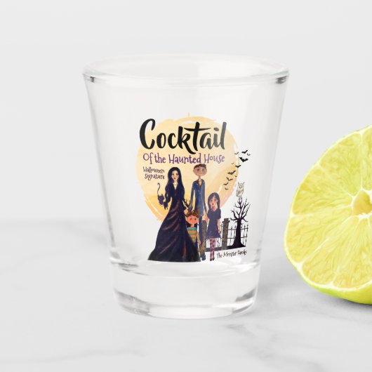 Cocktail des Spuk Hauses Halloween Schnapsglas (Vorderseite)