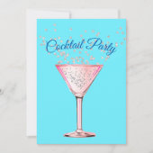 Cocktail Diamonds Modern Adult Birthday Party Einladung (Vorderseite)