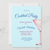 Cocktail Diamonds Modern Adult Birthday Party Einladung (Rückseite)