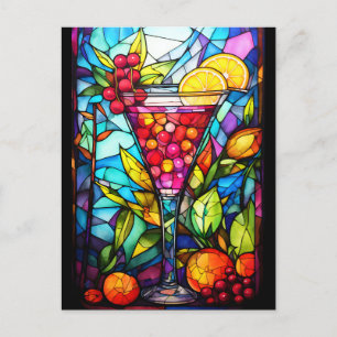 Cocktail Drink: Aquarellfarben Postkarte