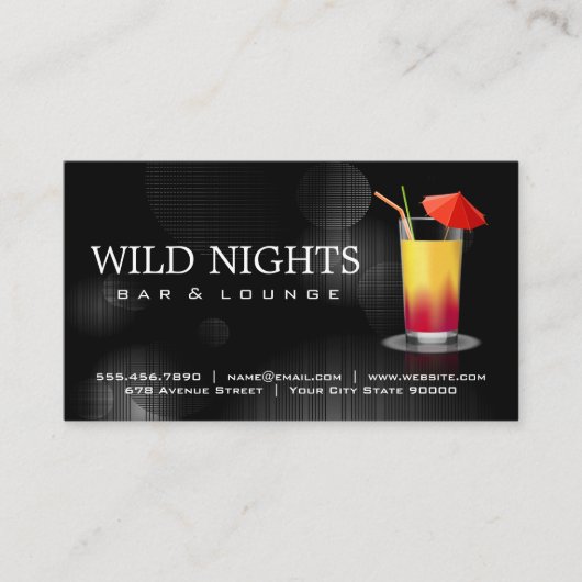 Cocktail Drink | Barkeeper Visitenkarte (Vorderseite)