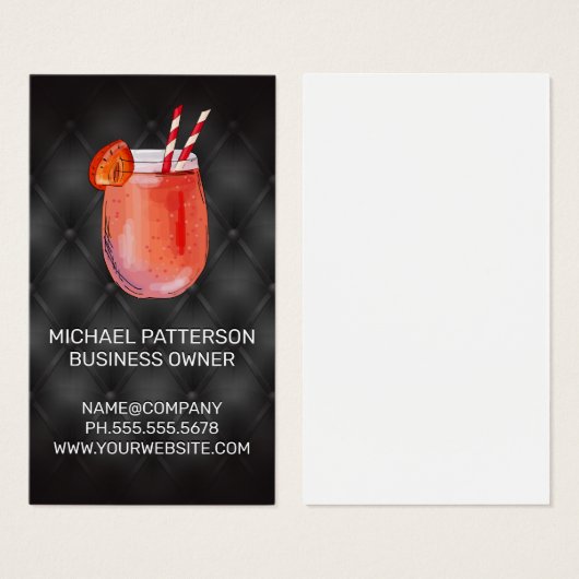 Cocktail Drink Icon | Schwarz (Vorne & Hinten)