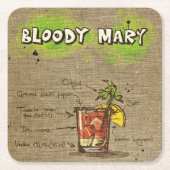Cocktail Drink Illustration - Bloody Mary Unterset Rechteckiger Pappuntersetzer (Vorderseite)