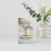 Cocktail Drink Illustration | Goldfolie Visitenkarte (Stehend Vorderseite)