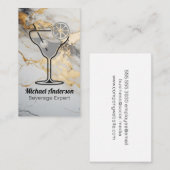 Cocktail Drink Illustration | Goldfolie Visitenkarte (Vorne/Hinten)
