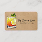 Cocktail Drink Illustration | Lounge Bar Visitenkarte (Vorderseite)