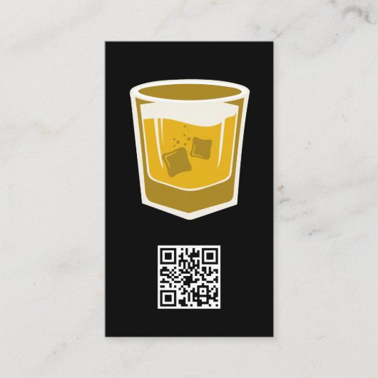 Cocktail Drink Logo / QR Barcode Business Card Visitenkarte (Vorderseite)
