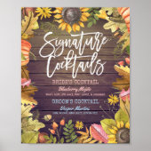 Cocktail Drink Menü "Signature Hochzeit im Herbst" Poster (Vorne)