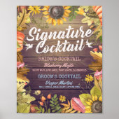 Cocktail Drink Menü "Signature Hochzeit im Herbst" Poster (Vorne)