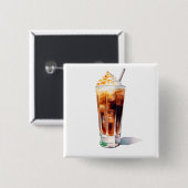 Cocktail-Drink mit Creme in Aquarell Button (Vorne & Hinten)