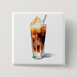 Cocktail-Drink mit Creme in Aquarell Button