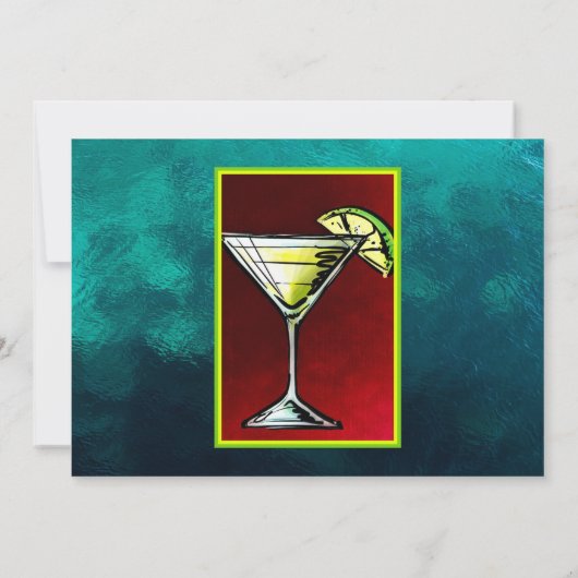 Cocktail Drink mit einer Scheibe Limonen generisch Einladung (Rückseite)