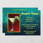 Cocktail Drink mit einer Scheibe Limonen Party Zei Einladung (Vorne/Hinten)