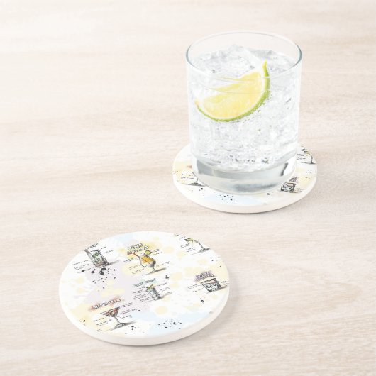 Cocktail Drink Rezept Design Getränkeuntersetzer (Seite)