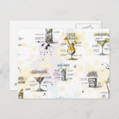 Cocktail Drink Rezept Design Postkarte (Vorne/Hinten)