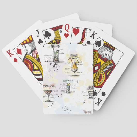 Cocktail Drink Rezept Design Spielkarten (Rückseite)